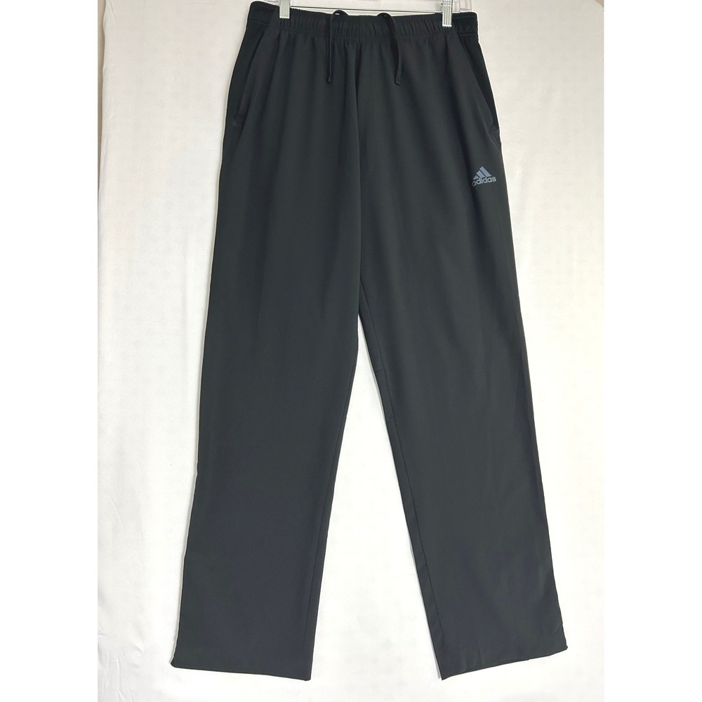 Adidas Mens Climalite Training Pants Black Straight Leg Athletic Trousers Size M
